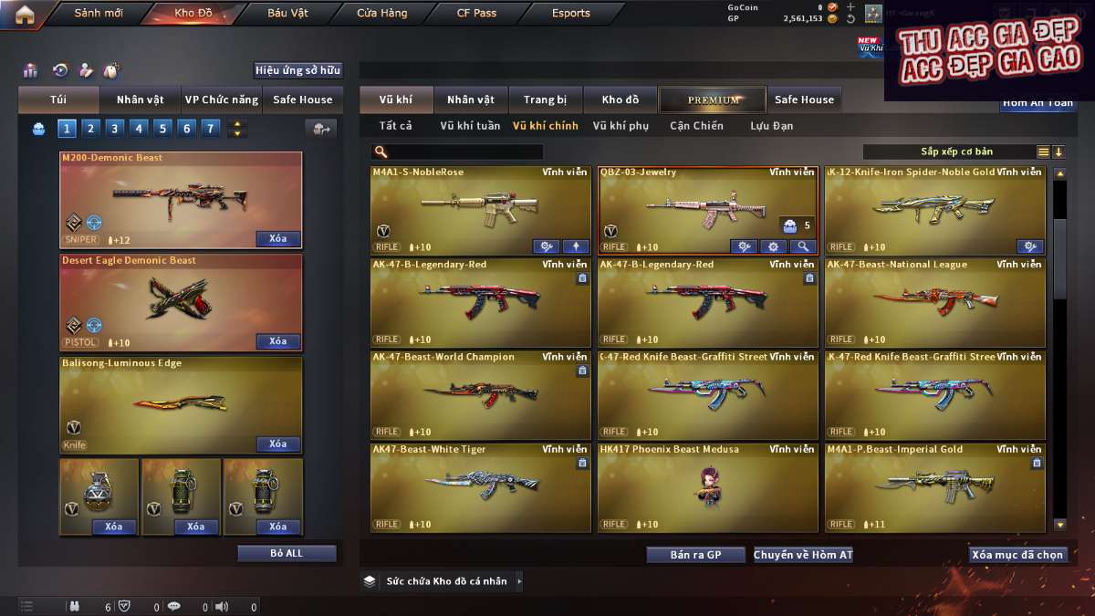 shop acc cf uy tin gia re